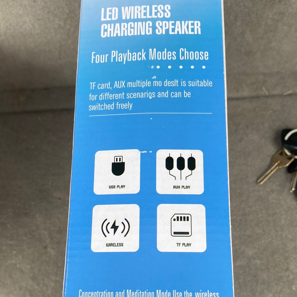 LED Wireless Charging Speaker - White - Picture 2 of 3